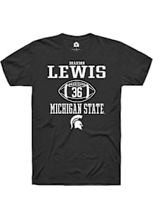 Brandon Lewis  Michigan State Spartans Black Rally NIL Sport Icon Short Sleeve T Shirt