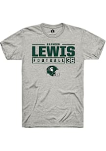 Brandon Lewis  Michigan State Spartans Ash Rally NIL Stacked Box Short Sleeve T Shirt
