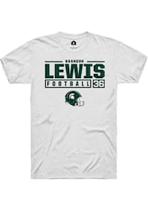 Brandon Lewis  Michigan State Spartans White Rally NIL Stacked Box Short Sleeve T Shirt