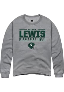 Brandon Lewis Rally Mens Graphite Michigan State Spartans NIL Stacked Box Crew Sweatshirt