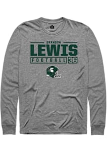 Brandon Lewis  Michigan State Spartans Graphite Rally NIL Stacked Box Long Sleeve T Shirt