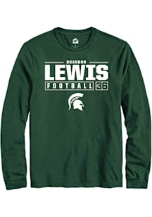 Brandon Lewis  Michigan State Spartans Green Rally NIL Stacked Box Long Sleeve T Shirt