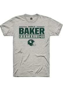 Charlie Baker Ash Michigan State Spartans NIL Stacked Box Short Sleeve T Shirt