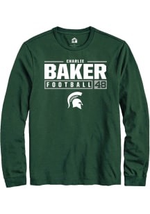 Charlie Baker Rally Mens Green Michigan State Spartans NIL Stacked Box Tee