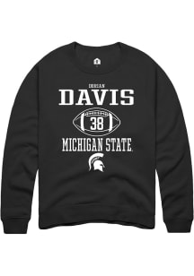 Dorian Davis Rally Mens Black Michigan State Spartans NIL Sport Icon Crew Sweatshirt