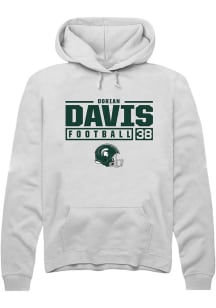 Dorian Davis Rally Mens White Michigan State Spartans NIL Stacked Box Hooded Sweatshirt