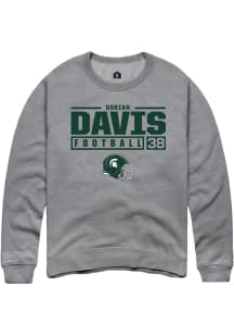 Dorian Davis Rally Mens Graphite Michigan State Spartans NIL Stacked Box Crew Sweatshirt