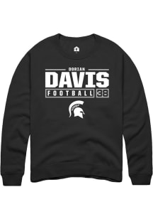 Dorian Davis Rally Mens Black Michigan State Spartans NIL Stacked Box Crew Sweatshirt