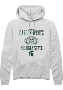 Jackson Carson-Wentz Rally Mens White Michigan State Spartans NIL Sport Icon Hooded Sweatshirt