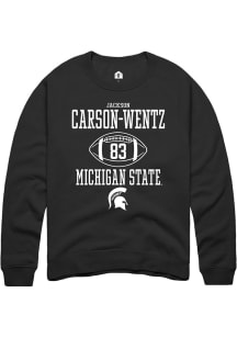 Jackson Carson-Wentz Rally Mens Black Michigan State Spartans NIL Sport Icon Crew Sweatshirt