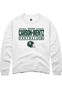 Jackson Carson-Wentz Rally Mens White Michigan State Spartans NIL Stacked Box Crew Sweatshirt
