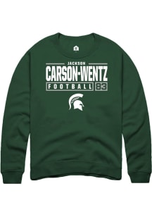 Jackson Carson-Wentz Rally Mens Green Michigan State Spartans NIL Stacked Box Crew Sweatshirt
