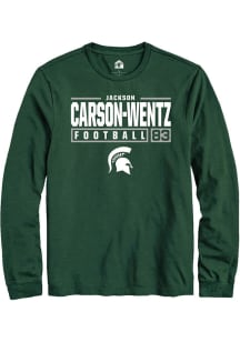 Jackson Carson-Wentz Rally Mens Green Michigan State Spartans NIL Stacked Box Tee
