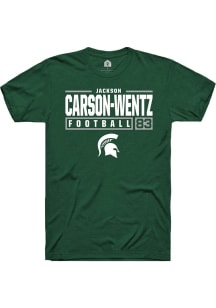 Jackson Carson-Wentz Green Michigan State Spartans NIL Stacked Box Short Sleeve T Shirt