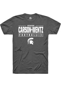 Jackson Carson-Wentz Dark Grey Michigan State Spartans NIL Stacked Box Short Sleeve T Shirt