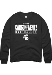 Jackson Carson-Wentz Rally Mens Black Michigan State Spartans NIL Stacked Box Crew Sweatshirt
