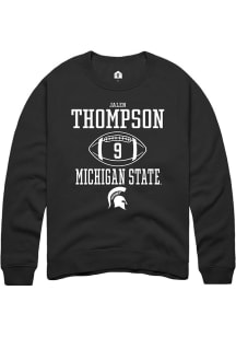 Jalen Thompson Rally Mens Black Michigan State Spartans NIL Sport Icon Crew Sweatshirt