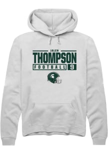 Jalen Thompson Rally Mens White Michigan State Spartans NIL Stacked Box Hooded Sweatshirt