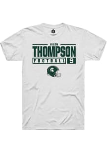 Jalen Thompson White Michigan State Spartans NIL Stacked Box Short Sleeve T Shirt