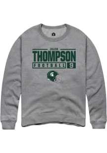 Jalen Thompson Rally Mens Graphite Michigan State Spartans NIL Stacked Box Crew Sweatshirt