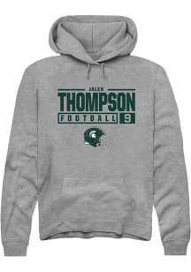 Jalen Thompson Rally Mens Graphite Michigan State Spartans NIL Stacked Box Hooded Sweatshirt