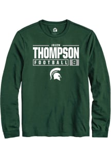 Jalen Thompson Rally Mens Green Michigan State Spartans NIL Stacked Box Tee