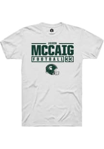 Jaxon McCaig White Michigan State Spartans NIL Stacked Box Short Sleeve T Shirt