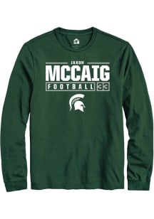 Jaxon McCaig Rally Mens Green Michigan State Spartans NIL Stacked Box Tee