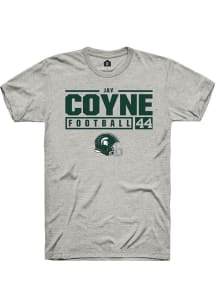Jay Coyne Ash Michigan State Spartans NIL Stacked Box Short Sleeve T Shirt