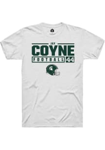 Jay Coyne White Michigan State Spartans NIL Stacked Box Design Short Sleeve T Shirt