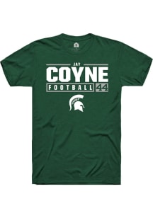 Jay Coyne Green Michigan State Spartans NIL Stacked Box Short Sleeve T Shirt