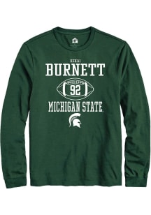 Kekai Burnett Rally Mens Green Michigan State Spartans NIL Sport Icon Tee