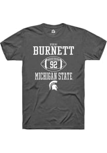 Kekai Burnett Dark Grey Michigan State Spartans NIL Sport Icon Short Sleeve T Shirt