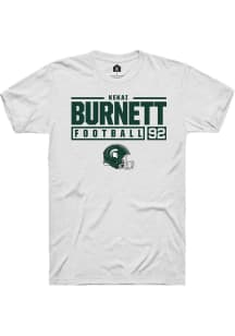 Kekai Burnett White Michigan State Spartans NIL Stacked Box Short Sleeve T Shirt