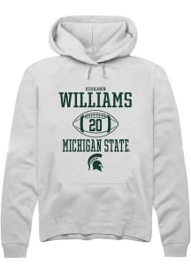 Keshawn Williams Rally Mens White Michigan State Spartans NIL Sport Icon Hooded Sweatshirt
