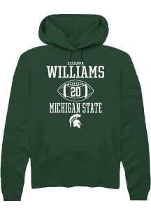 Keshawn Williams Rally Mens Green Michigan State Spartans NIL Sport Icon Hooded Sweatshirt