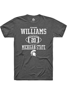Keshawn Williams  Michigan State Spartans Dark Grey Rally NIL Sport Icon Short Sleeve T Shirt