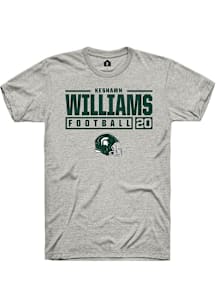 Keshawn Williams  Michigan State Spartans Ash Rally NIL Stacked Box Short Sleeve T Shirt