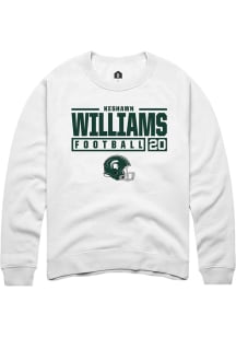 Keshawn Williams Rally Mens White Michigan State Spartans NIL Stacked Box Crew Sweatshirt