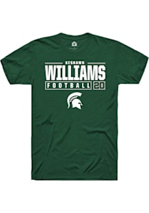 Keshawn Williams  Michigan State Spartans Green Rally NIL Stacked Box Short Sleeve T Shirt