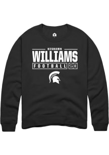 Keshawn Williams Rally Mens Black Michigan State Spartans NIL Stacked Box Crew Sweatshirt