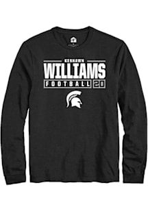 Keshawn Williams  Michigan State Spartans Black Rally NIL Stacked Box Long Sleeve T Shirt