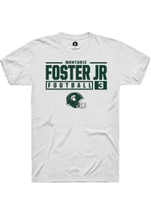 Montorie Foster, Jr White Michigan State Spartans NIL Stacked Box Short Sleeve T Shirt