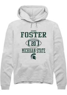 Shawn Foster Rally Mens White Michigan State Spartans NIL Sport Icon Hooded Sweatshirt