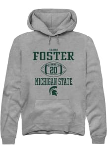 Shawn Foster Rally Mens Graphite Michigan State Spartans NIL Sport Icon Hooded Sweatshirt