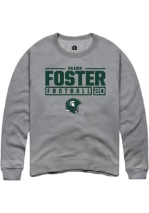 Shawn Foster Rally Mens Graphite Michigan State Spartans NIL Stacked Box Crew Sweatshirt