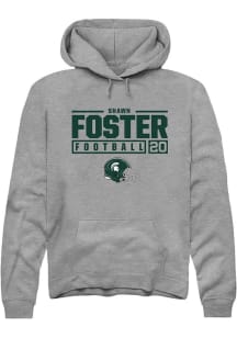 Shawn Foster Rally Mens Graphite Michigan State Spartans NIL Stacked Box Hooded Sweatshirt