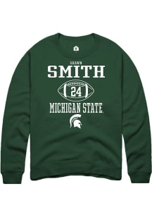 Shawn Smith Rally Mens Green Michigan State Spartans NIL Sport Icon Crew Sweatshirt