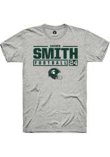 Shawn Smith Ash Michigan State Spartans NIL Stacked Box Short Sleeve T Shirt