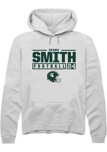 Shawn Smith Rally Mens White Michigan State Spartans NIL Stacked Box Hooded Sweatshirt